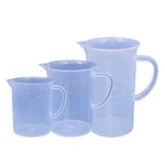Bello Set of 3, Polypropylene Measuring Jug of 250ml, 500ml & 1000ml Capacity with Handle for Lab Kitchen
