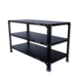ALIJA 3 Shelf 24 x 41 x 18 Inch ( 2 x 3.5 x 1.5 Ft.) Black Colour Multipurpose Storage Rack(Gauge-22 Gauge Shelves & 16 Gauge Angle)
