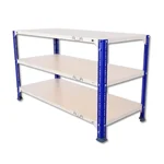 ALIJA 3 Shelf 24 x 41 x 18 Inch ( 2 x 3.5 x 1.5 Ft.) Blue Angle & Ivory Shelves Multipurpose Storage Rack
