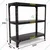 FIDVI® 9D X 23L X 24H Inch 3 Shelves Powder Coated Multipurpose Slotted Angle Metal Rack With Accessories ( SR-001)