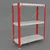 FIDVI® 9D X 23L X 30H Inch 3 Shelves Powder Coated Slotted Angle Metal Rack With Accessories -Colour Ivory Red (SR-515)