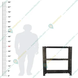 Menage 36 x 23 x 12 Inch 3 Shelves Multipurpose Storage Rack With Accessories