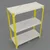 FIDVI® 9D X 23L X 30H Inch 3 Shelves Powder Coated Slotted Angle Metal Rack With Accessories Colour Ivory Yellow(SR-516)