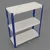 FIDVI® 9D X 23L X 30H Inch 3 Shelves Powder Coated Slotted Angle Metal Rack With Accessories -Colour Ivory blue (SR-514)