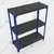 FIDVI® 9D X 23L X 30H Inch 3 Shelves Powder Coated Slotted Angle Metal Rack With Accessories Colour-Black Blue(SR-520)