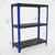 FIDVI® 9D X 23L X 30H Inch 3 Shelves Powder Coated Slotted Angle Metal Rack With Accessories Colour-Black Blue(SR-520)