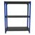 FIDVI® 9D X 23L X 30H Inch 3 Shelves Powder Coated Slotted Angle Metal Rack With Accessories Colour-Black Blue(SR-520)