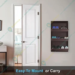 Alija 3 Door 20 x 43 x 5.5 Inch Wall Mount Metal Shoe Rack for Home with Doors & Lock -Space Saving Sandal Shoe Rack