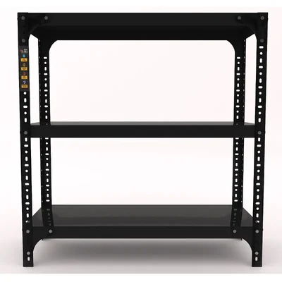 FIDVI® 12D X 23L X 24H Inch 3 Shelves Powder Coated Slotted Angle Metal Rack With Accessories ( SR-501 )