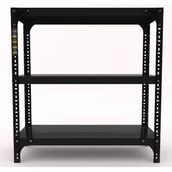FIDVI® 12D X 23L X 24H Inch 3 Shelves Powder Coated Slotted Angle Metal Rack With Accessories ( SR-501 )
