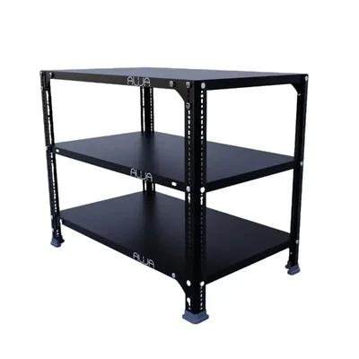 ALIJA 24 x 29 x 18 Inch 3 Shelves Multipurpose Storage Rack With Accessories(Gauge-22 gauge shelves, 16 gauge angle,Color-Black)