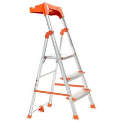 PROHOME 3 Step Foldable Aluminium Tool Tray Ladder for Home ( AQUA-LADD-03 APEX ) 5-Year Warranty