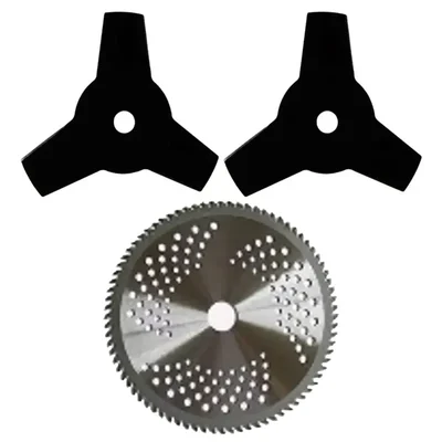 Heavy Duty 2 Pcs of 3-Teeth Blade and 1 Pc of 80-Teeth TCT Blade Combo For Petrol Brush Cutter