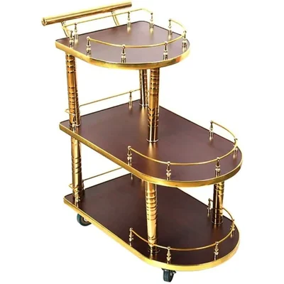 Premium Quality 3 Tier Bathroom Kitchen Portable Metal Storage Tea Coffee Drink Trolley