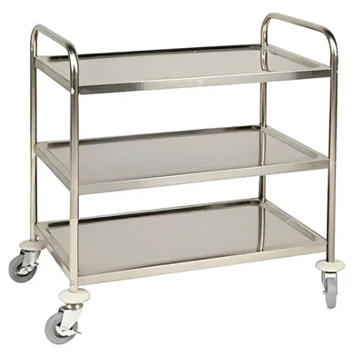 Premium Quality 3 tier Stainless Steel Service/Bar Trolley on Wheels for Commercial Uses