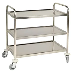 Premium Quality 3 tier Stainless Steel Service/Bar Trolley on Wheels for Commercial Uses