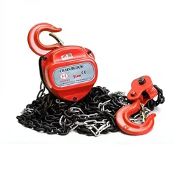 Hoipro 3 Ton Alloy Steel Chain Pulley Block With 6 Meter x 8 mm Dia Load Chain-6 Meter Standard Lift (Double Fall)