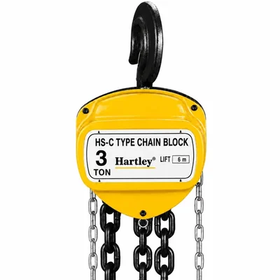 Hartley 3 Ton 6 Meter 6mm Chain Single Fall Manual Chain Pulley Block Hoist