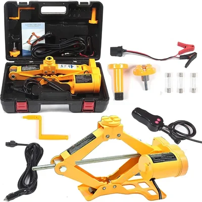VOLTZ 3 Ton 12 V Automatic Scissor Jack Set Emergency Wheel Change for Sedans SUV (TY42)
