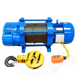 HT 3 Ton Capacity Three Phase 3 hp Electric Wire Rope Hoist, 60 meter*10 mm Wire Rope