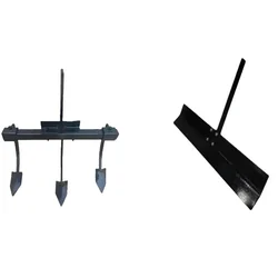 Heavy Duty Adjustable 3 Tyne Cultivator & Leveler Attachment Combo For 5 To 10 HP Power Tiller / Cultivator