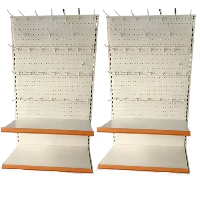 Premium Quality 7 x 3 Feet Display Rack With 2 Shelf With 12 Hooks - Set Of 2