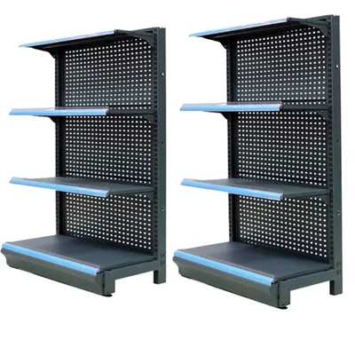 Premium Quality 7 x 3 Feet 4 Shelves Display Rack With Fine Net - Set Of 2