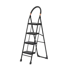 Premium Quality 4-Step Foldable ladder with Safety Locking Mechanism and Slip resistant Foot Pad 