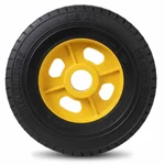 Heavy Duty 300 x 75 MM / 12 x 3 Inch 400 Kg Load Capacity Rubber Wheel ( C.I + Wheel ) Without Ball Bearing