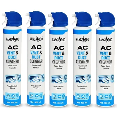 Kangaroo 400ml Pack of 5 Car AC Vent Duct Cleaner Foam Odor Neutralizer Pack of 5 (KNG-ACDC-05)