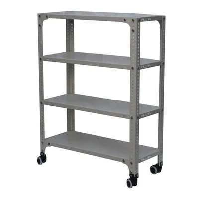 Alija 40 x 29 x 12 Inch 4 Shelves Multipurpose Storage Rack With Caster Wheel (22 Gauge Shelves & 16 Gauge Angle)