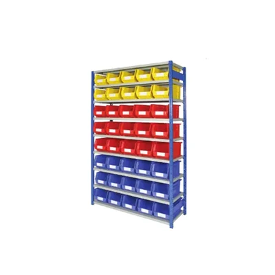 Suwas Trolley 9 Shelves Powder Coated Bin Storage Rack with 40 Bins, 6 Months Warranty ( SU-BSR-011)