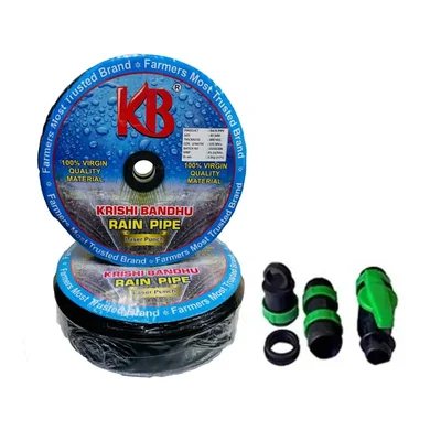 Krishi Bandhu 300 micron, 40 mm Diameter, 100 meter Long Agricultural Rain Pipe with Free Accessories(Pack-1 Piece)