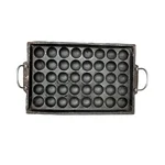 Aarogyam 40 Pits Cast Iron Rectangular Paniyaram Pan Pre Seasoned Rough Finish