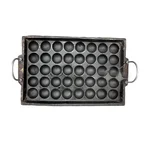 Aarogyam 40 Pits Table Top Burner Paniyaram Cooking Set Cast Iron 5x8 Pattern Cavities Lid