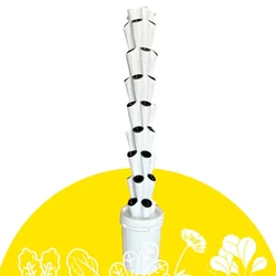 Green Warrior Nova 40 Planter Hydroponic/Aeroponic Tower System with 20 L Tank, TDS Meter, Nutrients, Seeds & Coco Disc(Variant-without Timer Switch)