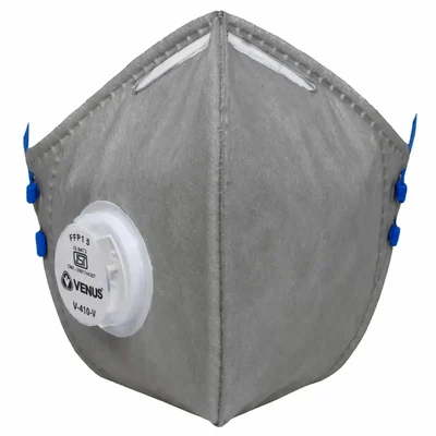 VENUS V-410-V FFP1S Grey Mask 110497501 – Particulate Respirator with Valve & Nose Clip for Dust Protection(Pack-10)