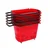 Bigapple 42 L Plastic Shopping Basket with 4 Small Wheels, (BA-Basket42L)(Color-Red,Pack-5)