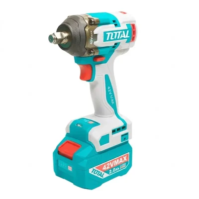 Total 42V 1/2 Inch 600Nm Fastening 750Nm Nut-Busting Brushless Cordless Impact Wrench Kit TIWLI42602