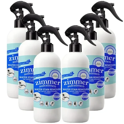 Zimmer Aufraumen (500 ml x 6 Pcs) German Formulation Water Stain Remover For Tap, Faucet, Sink & Shower Cleaner