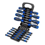 Scheppach 44 Piece Screwdriver Set ,Chrome Vanadium Steel Rods, Black/Blue Handles, Wall Holder & Case Included (SCH-7044B)