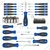 Scheppach 44 Piece Screwdriver Set ,Chrome Vanadium Steel Rods, Black/Blue Handles, Wall Holder & Case Included (SCH-7044B)