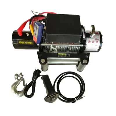 HARTLEY 4500 LBS (2042 Kg) Battery Operated (12 V DC) Car Winch For ATVs, UTVs, Hatchback Cars, Jeeps