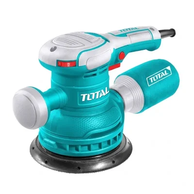 TOTAL 450W 150mm Rotary Sander Variable Speed 6000-12000rpm Velcro Base 5 Sandpapers Color Box TF2061506
