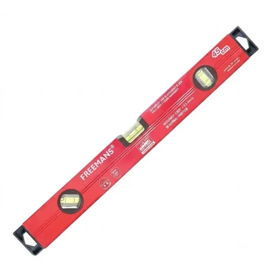 Freemans 45cm Box Section Aluminium Magnetic Spirit Level with 3 High Visibility Vials BSM345