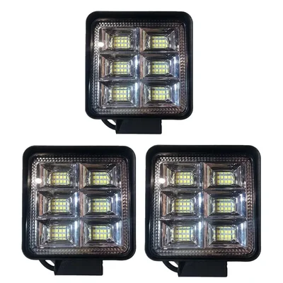 Gramstrong 48 Square Led Spot Beam Light for Off Road Truck, Jeep, Bike, Car, Motorcycle (Pack of 3)