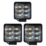 Gramstrong 48 Square Led Spot Beam Light for Off Road Truck, Jeep, Bike, Car, Motorcycle (Pack of 3)
