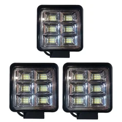 Gramstrong 48 Square Led Spot Beam Light for Off Road Truck, Jeep, Bike, Car, Motorcycle (Pack of 3)