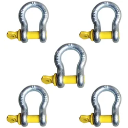 Premium Quality 4.75 Ton Pin Type Bow Shackle Screw (Pack of 5 Pcs)