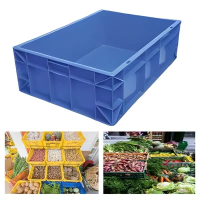 Aristo Pack of 3, 48L, 650x450x210mm Complete Closed Solid Plastic Crate, 6545210 CC
